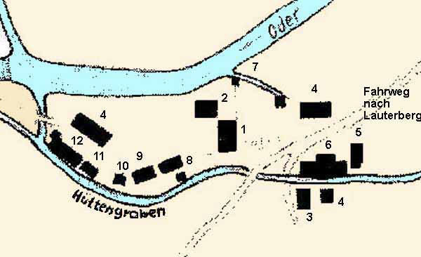 General plan of the Königshütte around 1740
